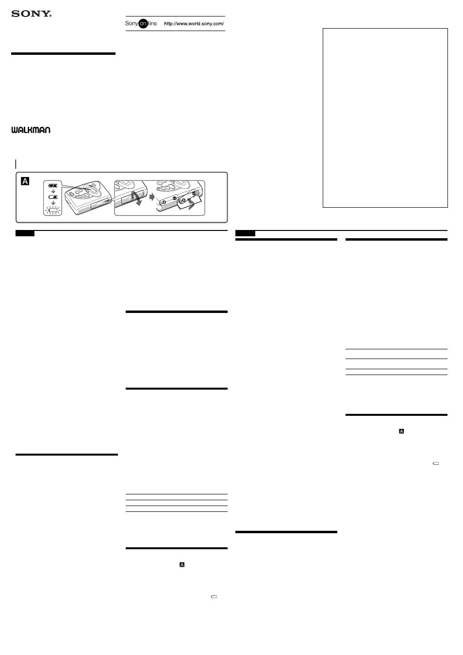 Sony WALKMAN FX467ST User Manual | 2 pages