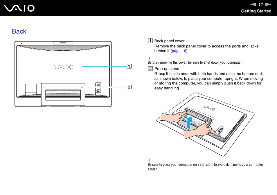 Back | Sony VGC-LS20 User Manual | Page 11 / 168