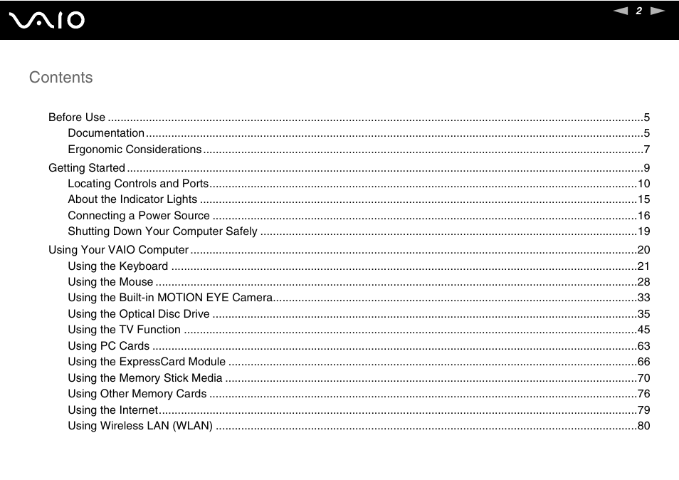 Sony VGC-LS20 User Manual | Page 2 / 168