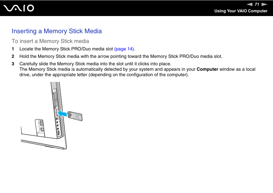 Sony VGC-LS20 User Manual | Page 71 / 168