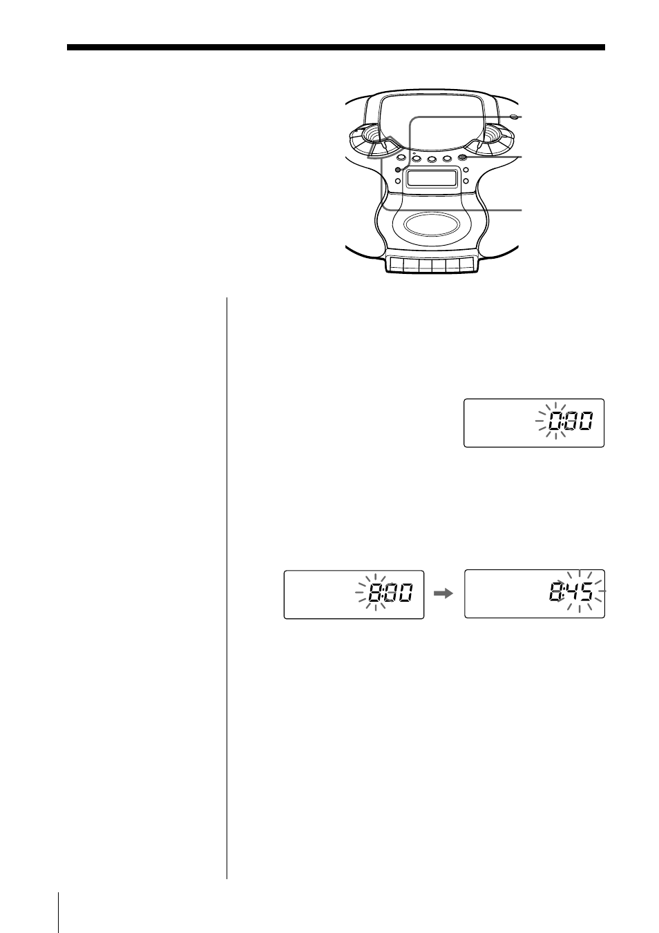 The timer, Setting the clock | Sony CFD-E55L User Manual | Page 20 / 72