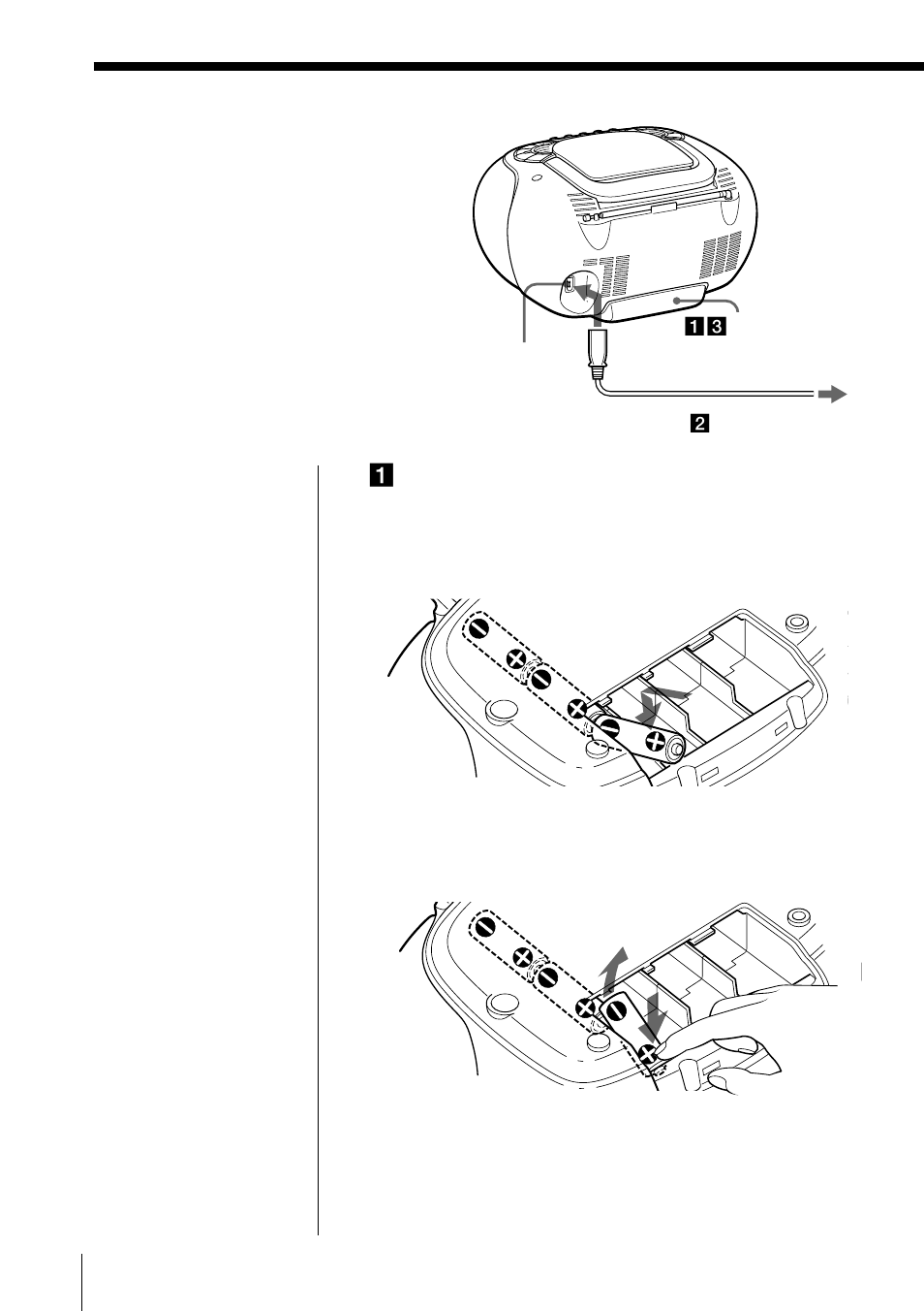 Setting up, Choosing the power sources | Sony CFD-E55L User Manual | Page 26 / 72