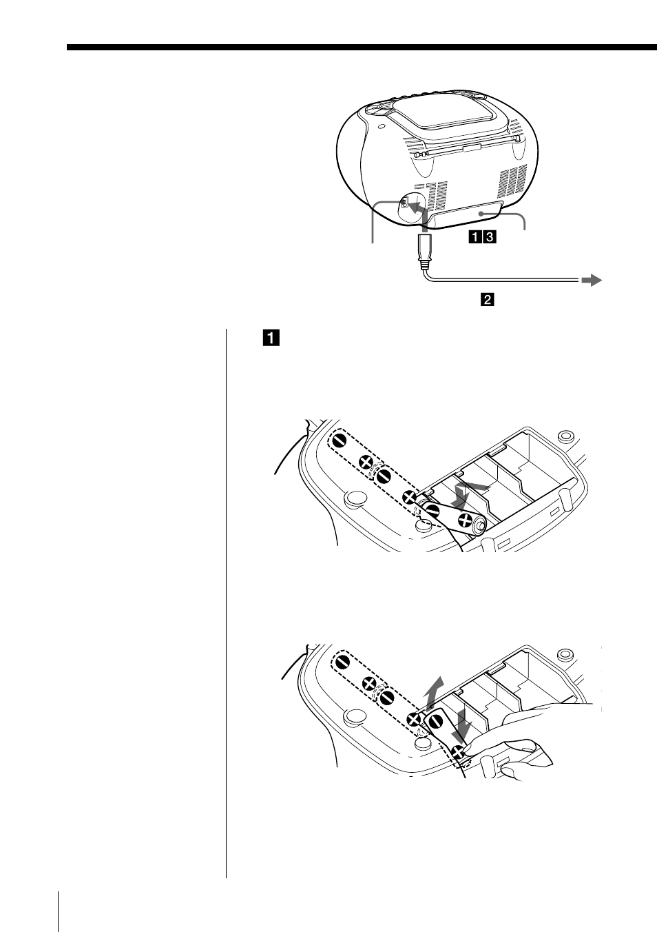 Preparativos, Selección de la fuente de alimentación | Sony CFD-E55L User Manual | Page 60 / 72