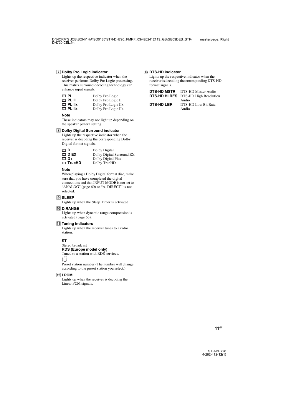 Sony STR-DH720HP User Manual | Page 11 / 88