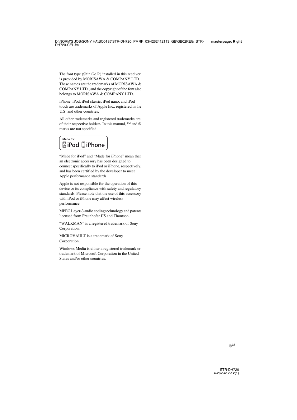 Sony STR-DH720HP User Manual | Page 5 / 88