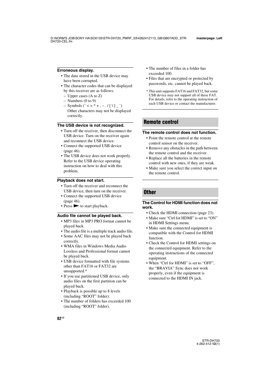 Remote control other | Sony STR-DH720HP User Manual | Page 82 / 88