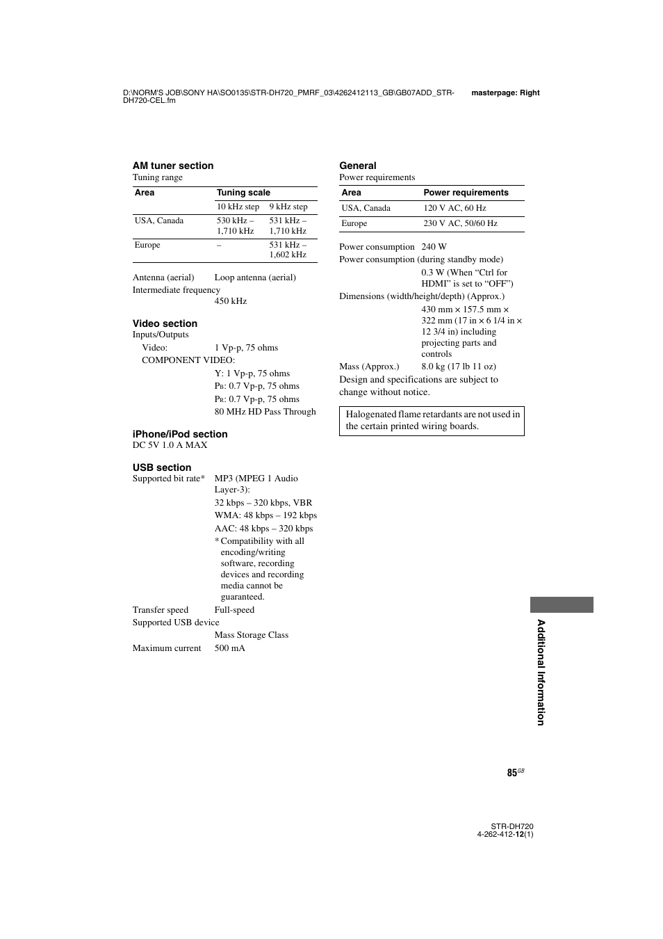 Sony STR-DH720HP User Manual | Page 85 / 88