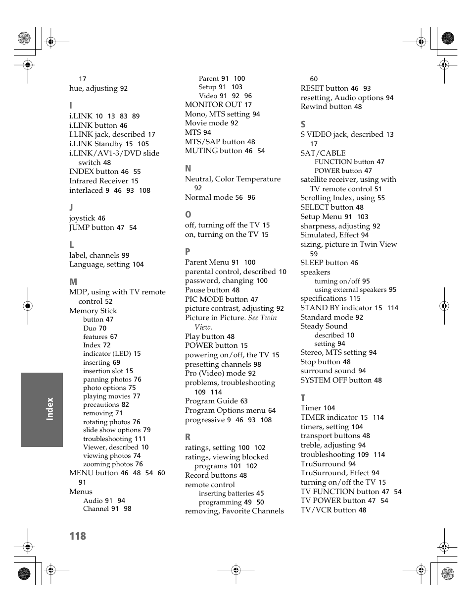 Sony KDP-51WS550 User Manual | Page 119 / 122