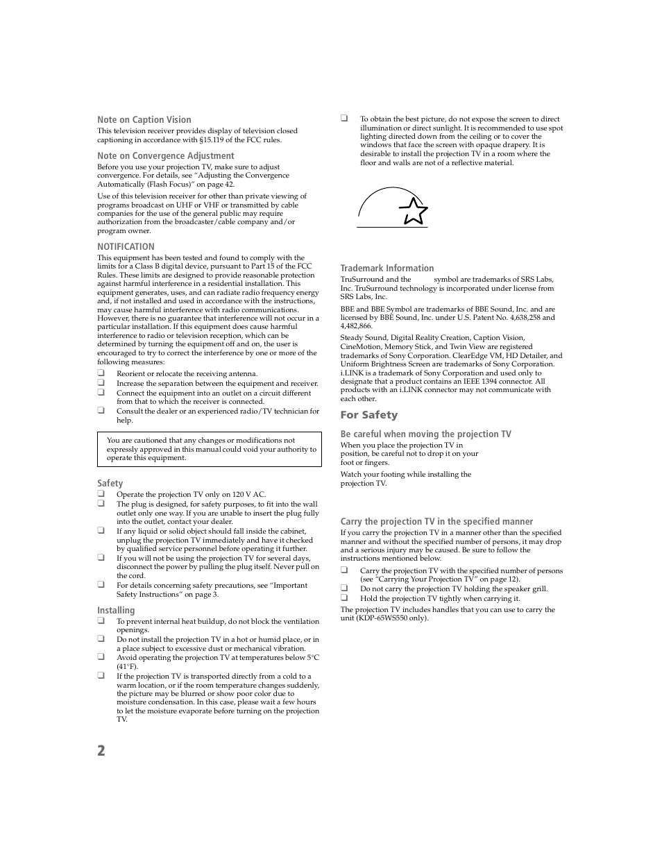 Sony KDP-51WS550 User Manual | Page 3 / 122