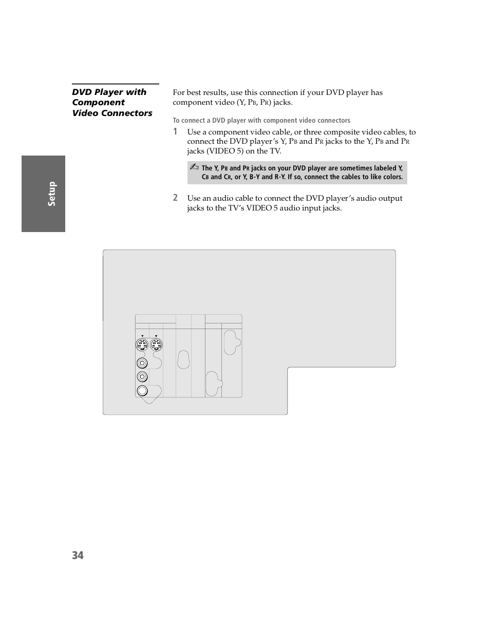 Dvd player with component video connectors | Sony KDP-51WS550 User Manual | Page 35 / 122