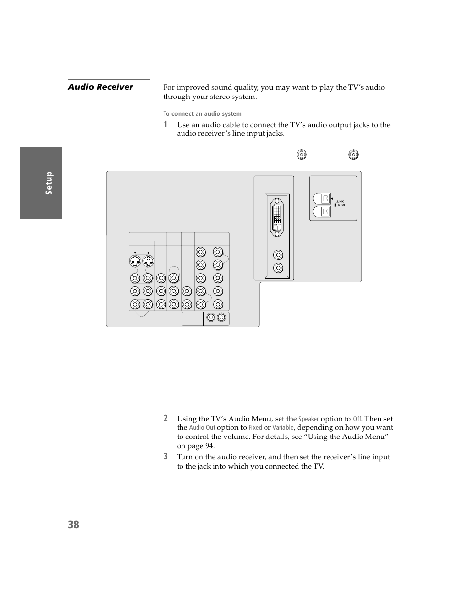 Audio receiver | Sony KDP-51WS550 User Manual | Page 39 / 122