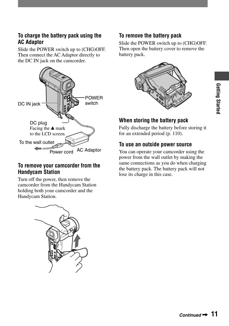 Sony HANDYCAM DCR-PC1000 User Manual | Page 11 / 123