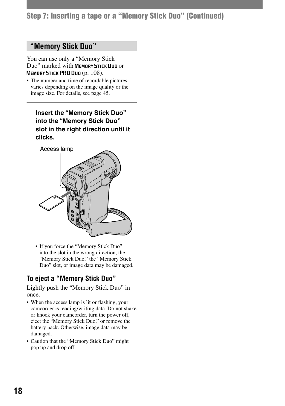 Sony HANDYCAM DCR-PC1000 User Manual | Page 18 / 123