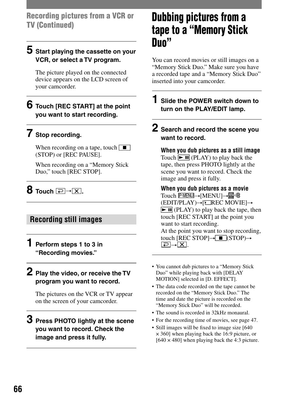 Sony HANDYCAM DCR-PC1000 User Manual | Page 66 / 123