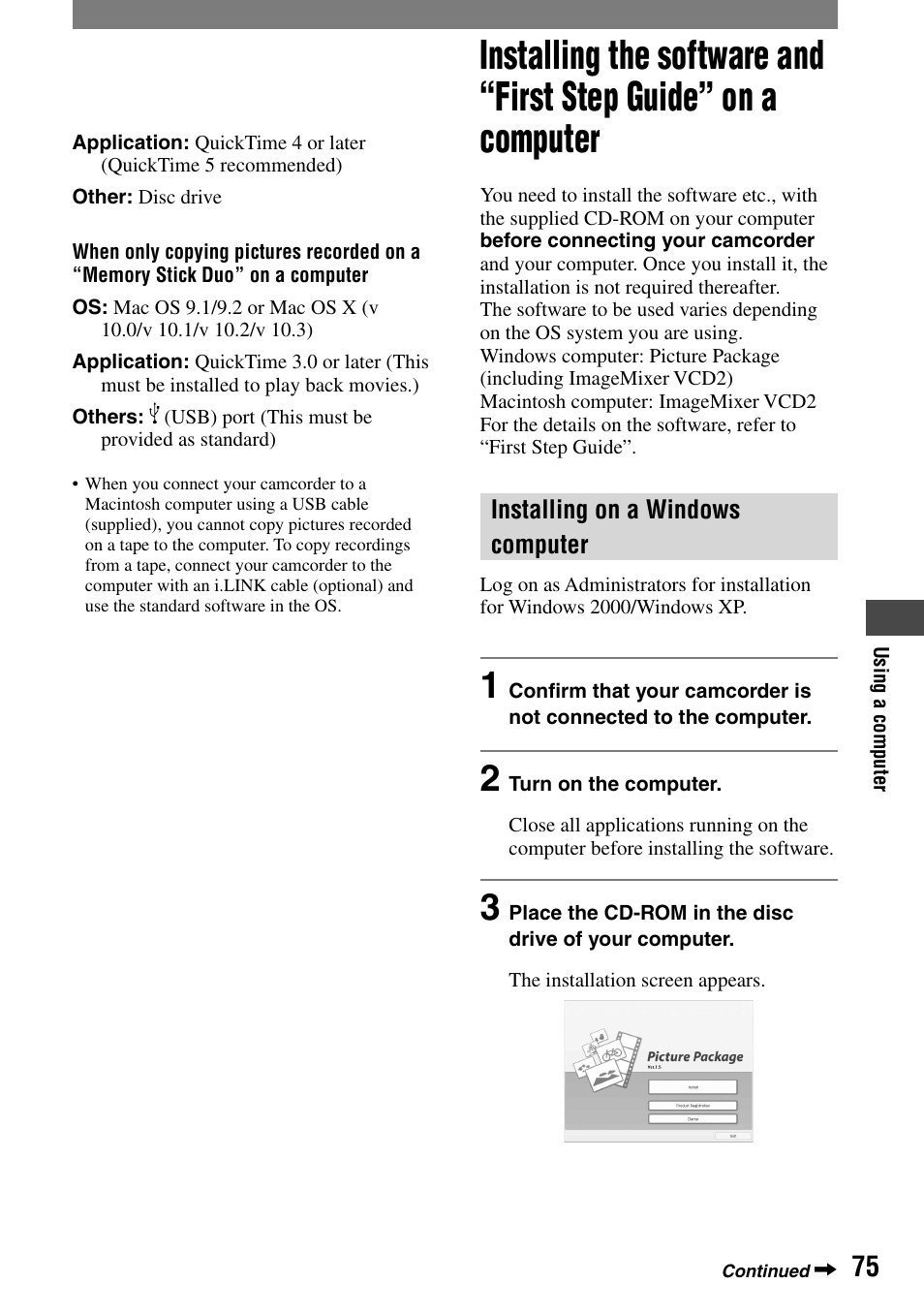 Sony HANDYCAM DCR-PC1000 User Manual | Page 75 / 123