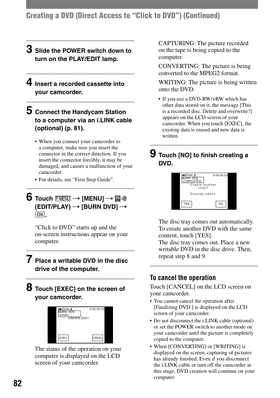 Sony HANDYCAM DCR-PC1000 User Manual | Page 82 / 123