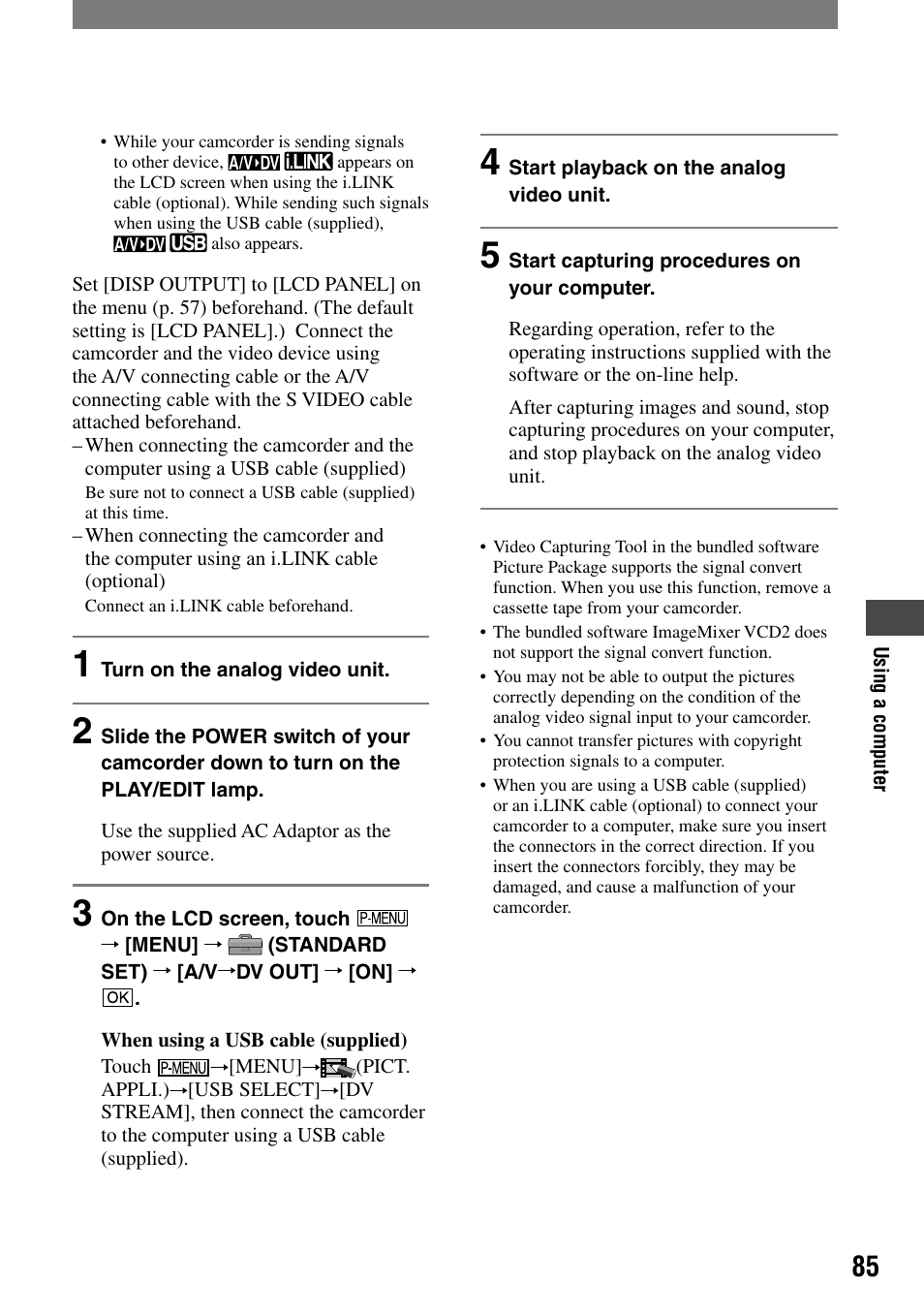 Sony HANDYCAM DCR-PC1000 User Manual | Page 85 / 123