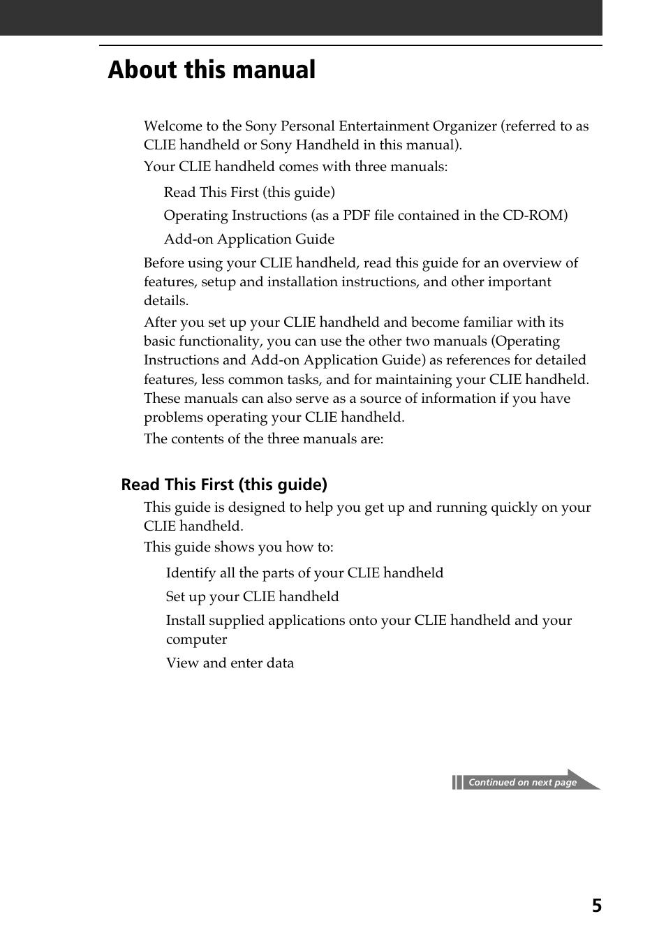 About this manual | Sony PEG-N610C User Manual | Page 5 / 60