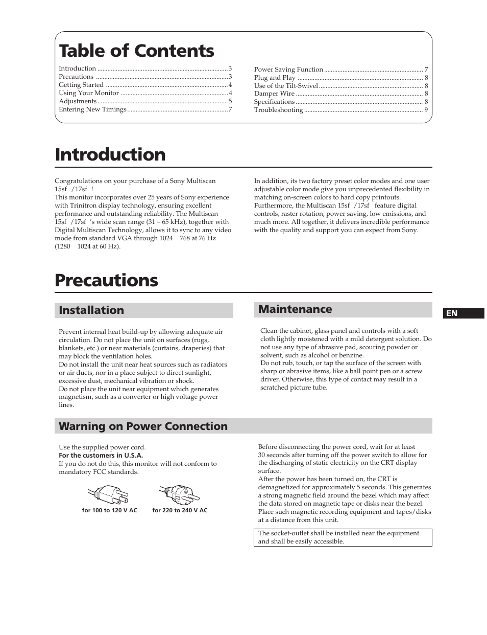 Sony CPD-15SF2 User Manual | Page 3 / 24