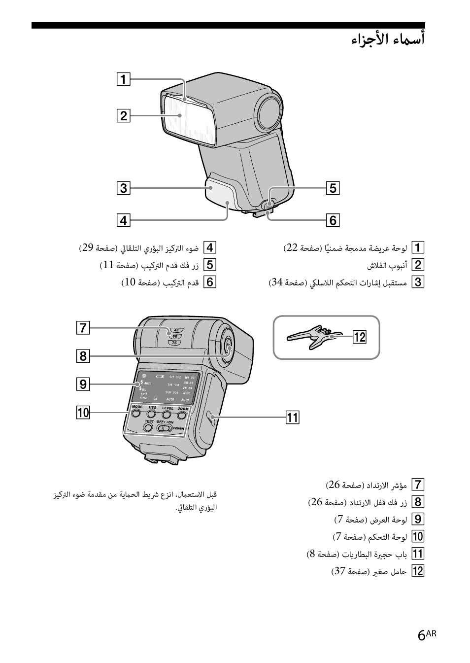 ءازجلأا ءماسأ | Sony HVL-F42AM User Manual | Page 216 / 263