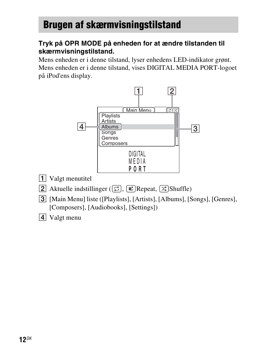 Brugen af skærmvisningstilstand, Brugen af, Skærmvisningstilstand | Sony TDM-iP1 User Manual | Page 154 / 200