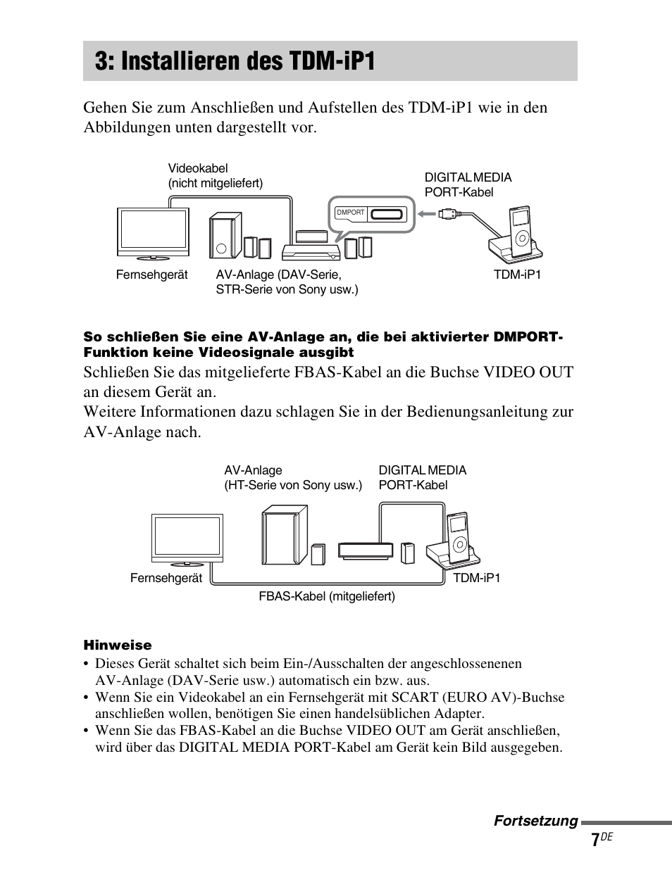 Installieren des tdm-ip1, Installieren des, Tdm-ip1 | Sony TDM-iP1 User Manual | Page 59 / 200