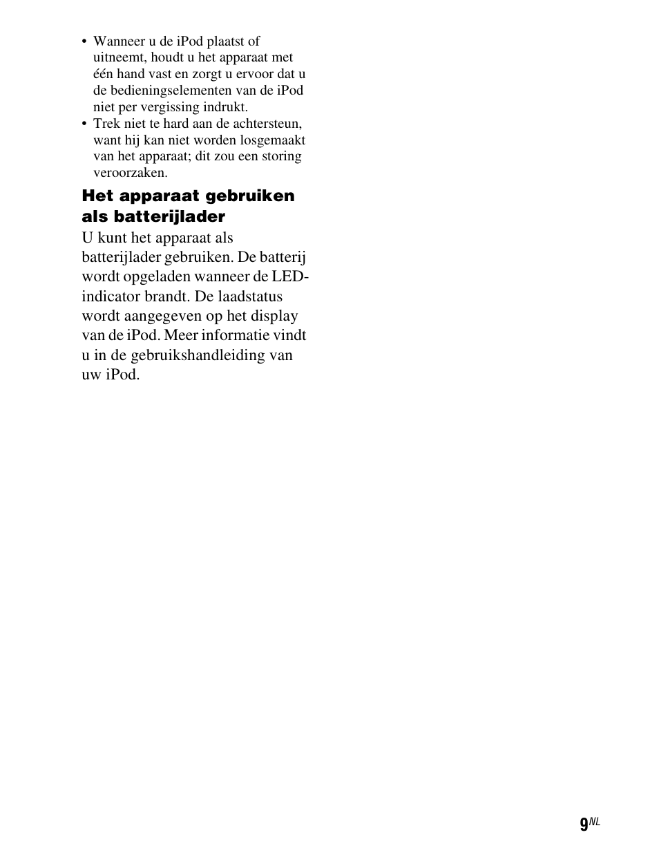 N (blz. 9) | Sony TDM-iP1 User Manual | Page 79 / 200