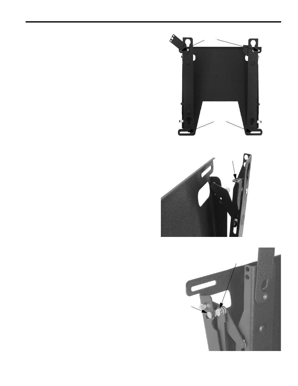 Install mount, Install display brackets, Mount the display | Figure 2. optional security, Figure 1. mounting hole locations, Figure 3. tilt tension adjustment | Sony PLP-91/D User Manual | Page 4 / 7