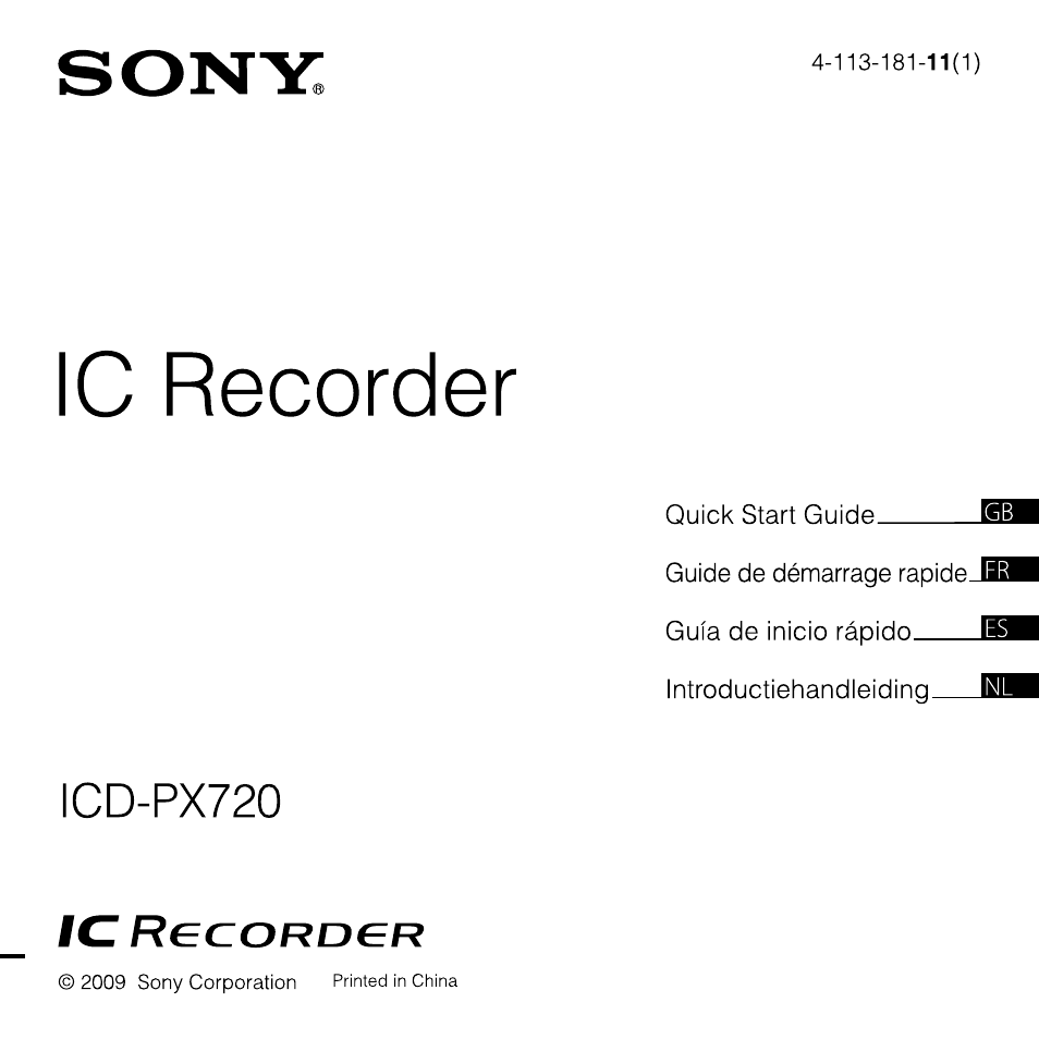 Sony ICD-PX720 User Manual | 60 pages