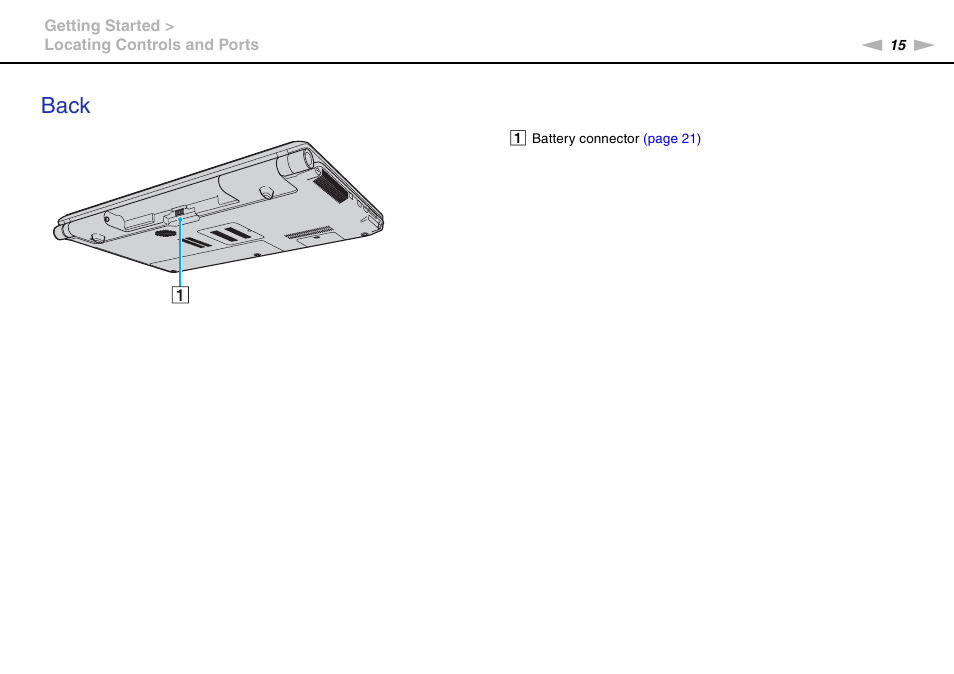 Back | Sony VAIO VGN-AW User Manual | Page 15 / 190