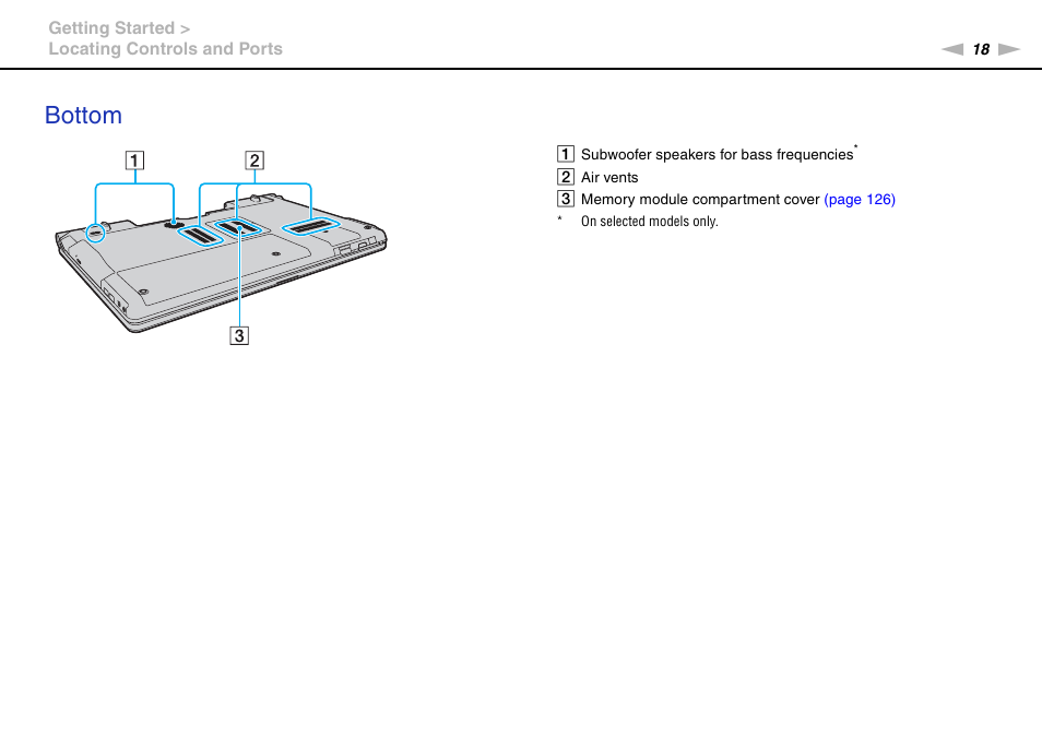 Bottom | Sony VAIO VGN-AW User Manual | Page 18 / 190