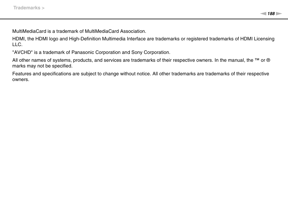 Sony VAIO VGN-AW User Manual | Page 188 / 190