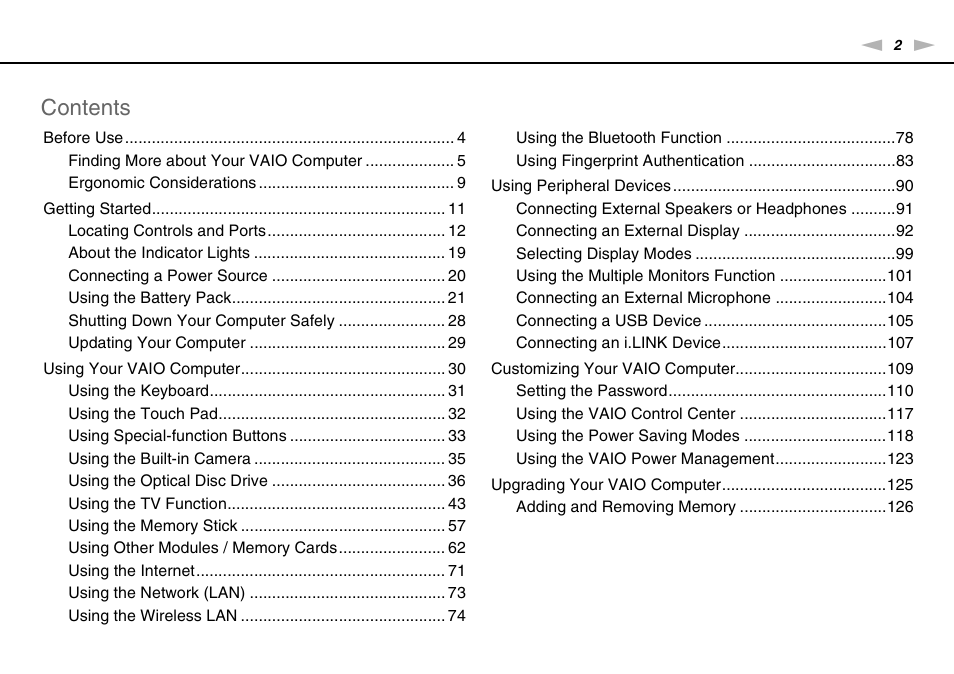 Sony VAIO VGN-AW User Manual | Page 2 / 190