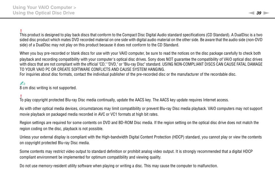 Sony VAIO VGN-AW User Manual | Page 39 / 190