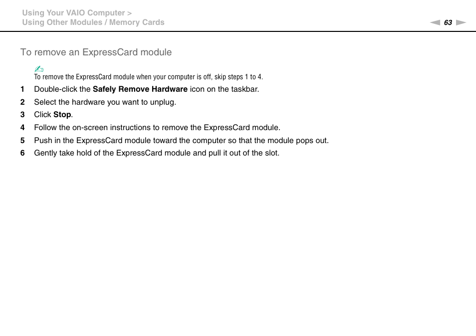 Sony VAIO VGN-AW User Manual | Page 63 / 190