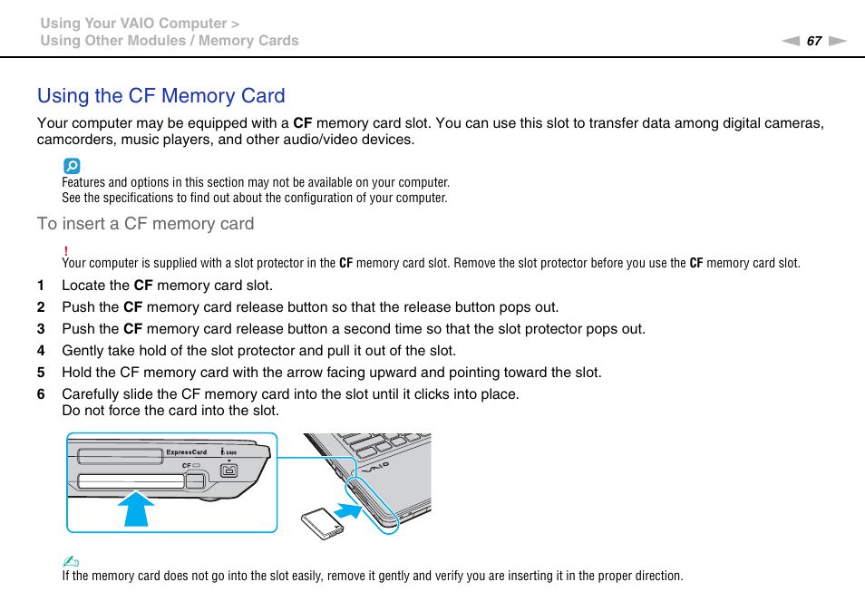 Sony VAIO VGN-AW User Manual | Page 67 / 190