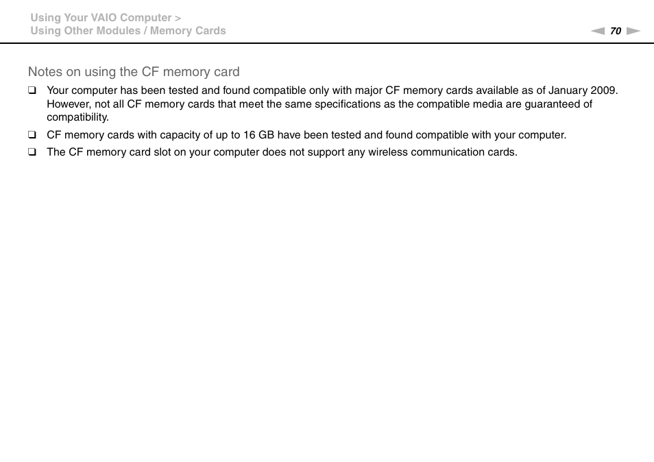 Sony VAIO VGN-AW User Manual | Page 70 / 190