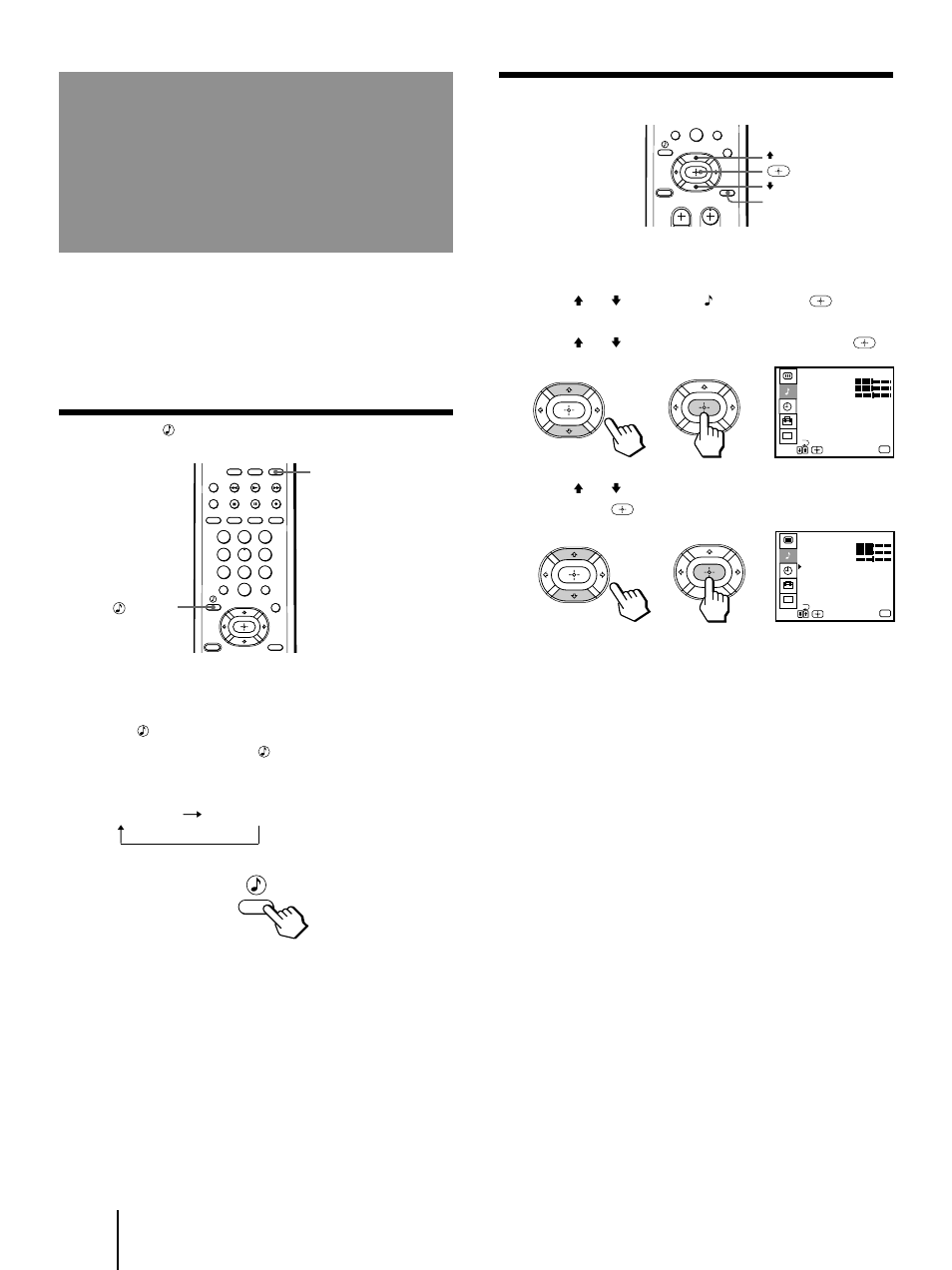 Using audio effect (surround), 26 using audio effect, Surround | Using audio effect, Surround), Using the menu to set audio effect, Using the (audio effect) button | Sony KP-41T35 User Manual | Page 26 / 84