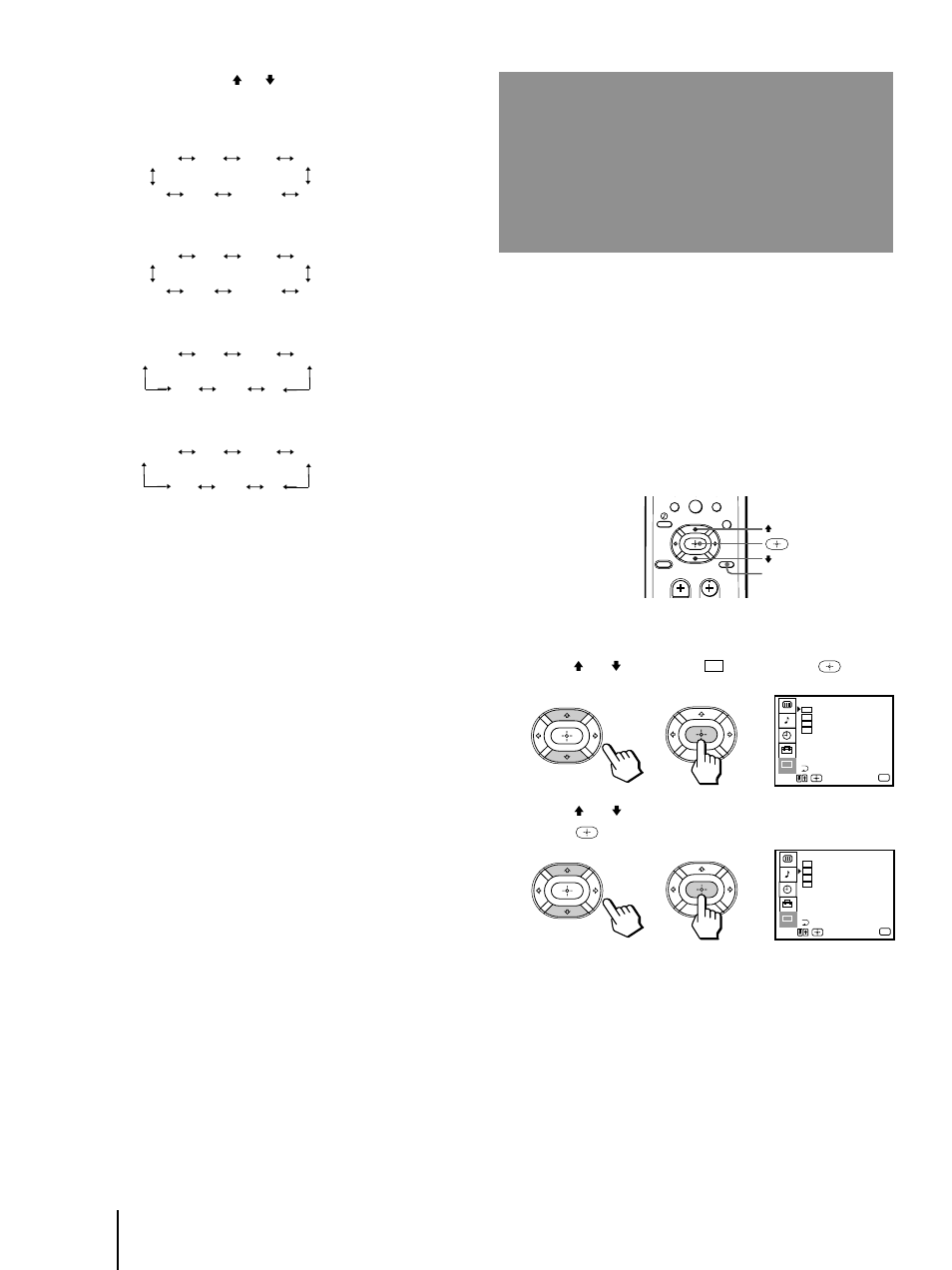 Setting caption vision (caption vision), 34 setting caption vision, Caption vision | Setting caption vision, Caption vision), Press menu, Press v or v to select, And press, Press v or v to select the caption type, and press, Press menu to return to the original screen | Sony KP-41T35 User Manual | Page 34 / 84