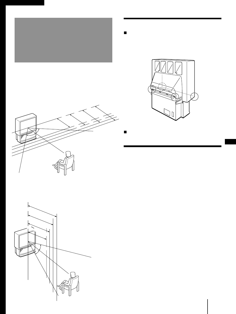 Paso 1: instalación del tv de proyección, Transporte del tv de proyección, Preparativos para el tv de proyección | Preparativos | Sony KP-41T35 User Manual | Page 47 / 84