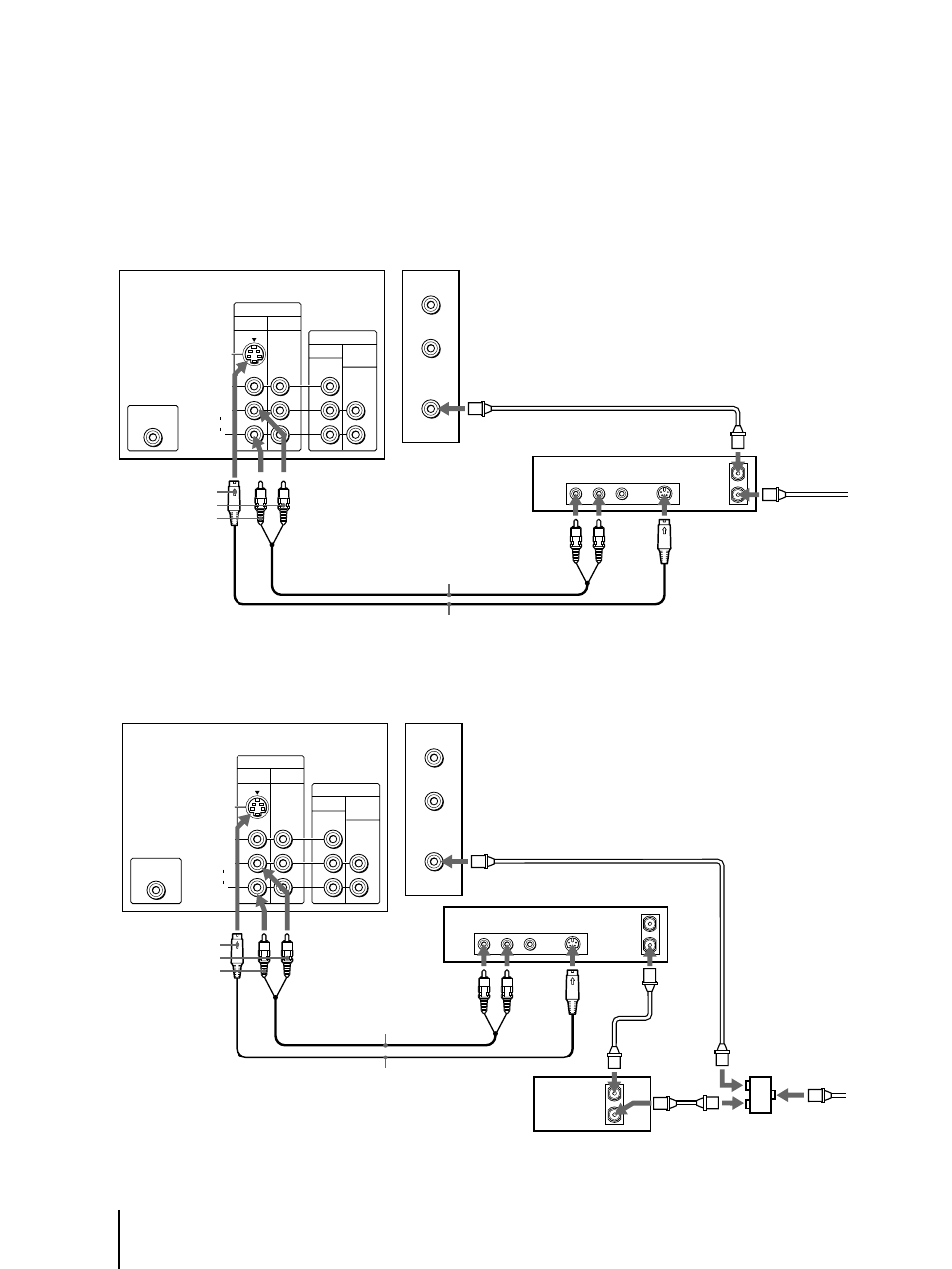 A una videograbadora provista de conector s vídeo, Con un decodificador, Preparativos | Nota | Sony KP-41T35 User Manual | Page 50 / 84