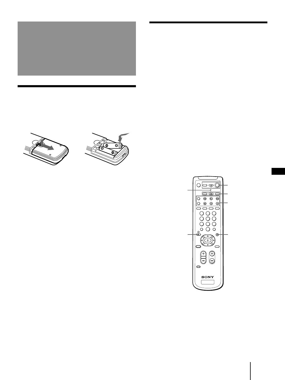 Paso 3, Preparación del control remoto, Inserción de las pilas | Teclas del control remoto | Sony KP-41T35 User Manual | Page 55 / 84