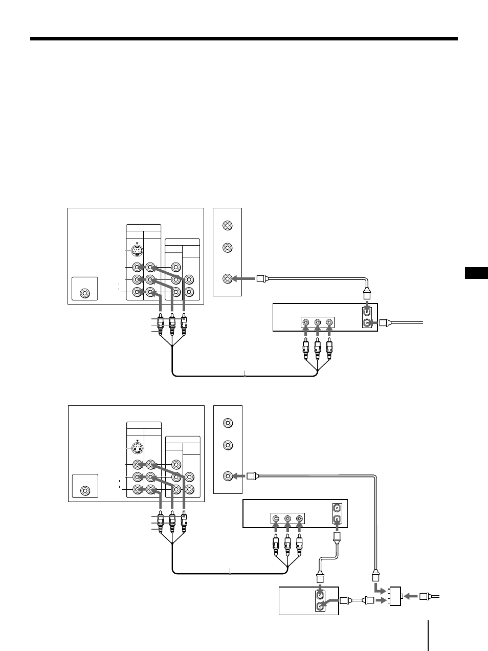 Connecting an antenna/cable tv system with a vcr, Without a cable box, With a cable box | Getting started | Sony KP-41T35 User Manual | Page 7 / 84