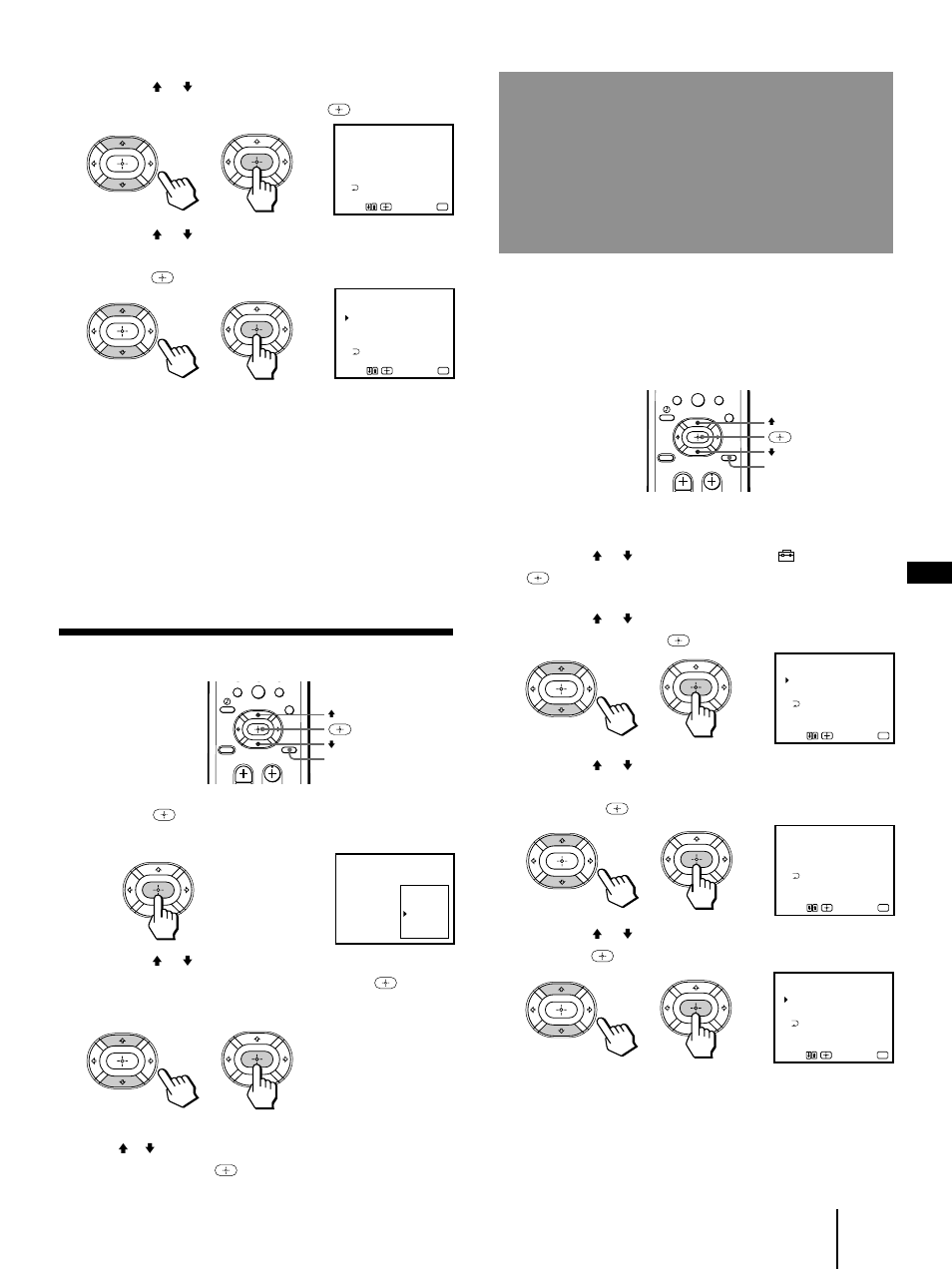 Etiquetado de vídeos, Etiqueta de video), Selección de un canal preferido | Oprima menu, Oprima . aparece el menú canal favorito, Oprima menu para volver a la pantalla original | Sony KP-41T35 User Manual | Page 75 / 84