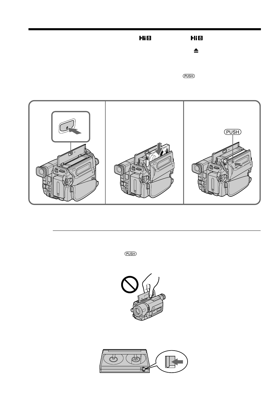 Step 3 inserting a cassette | Sony CCD- TRV408 User Manual | Page 18 / 100