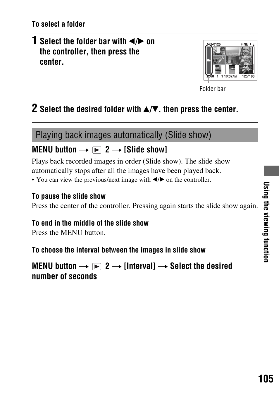 Ow (105), Nterval (105) | Sony 4-133-499-11 (1) User Manual | Page 105 / 167