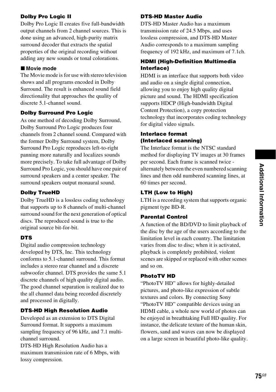 Sony 4-178-247-14(1) User Manual | Page 75 / 80