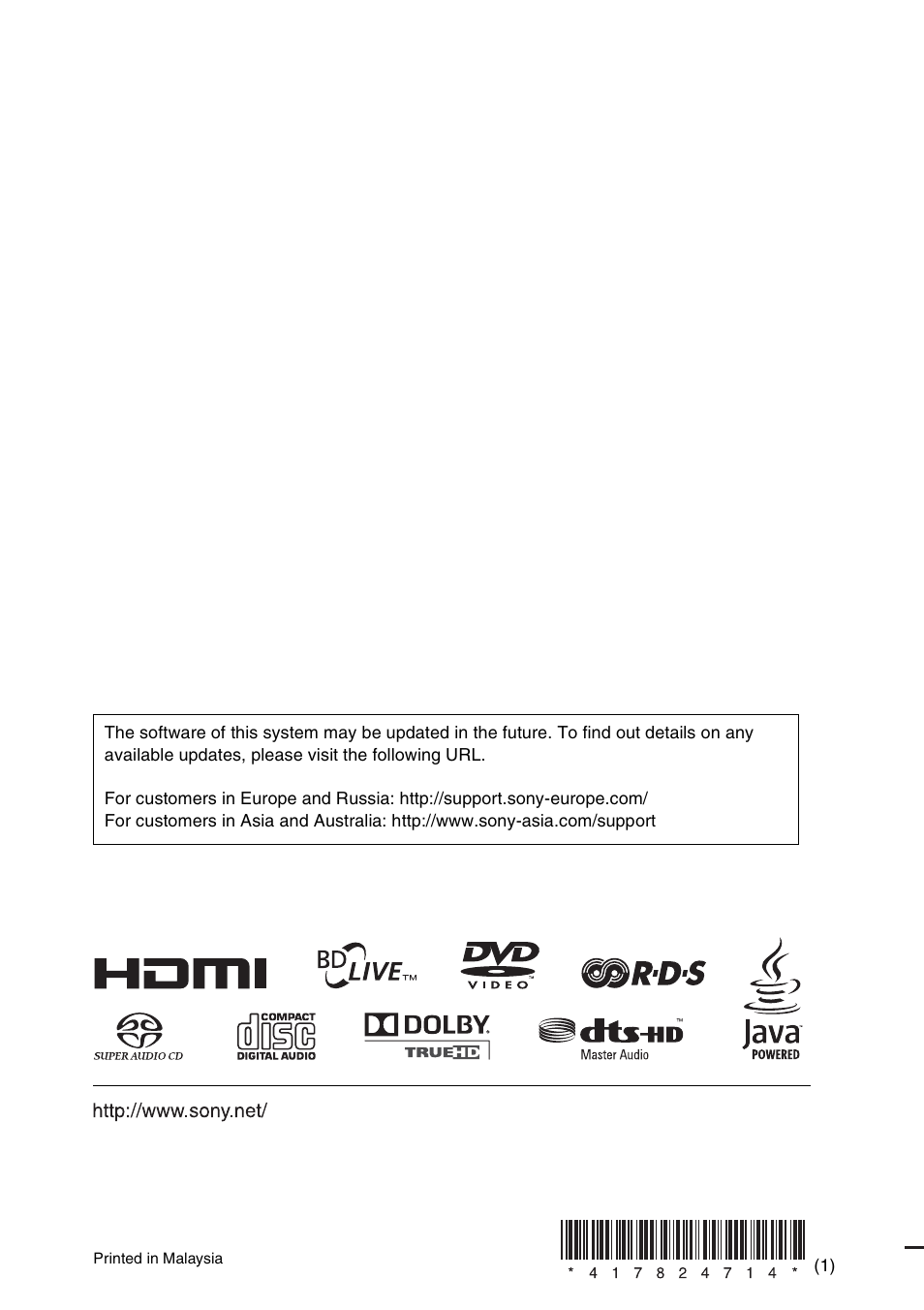 Sony 4-178-247-14(1) User Manual | Page 80 / 80