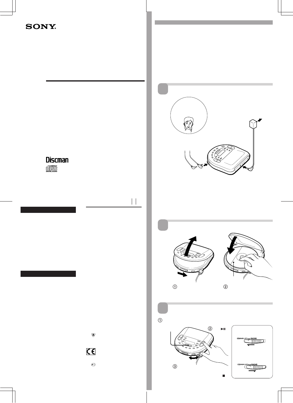 Sony FM/AM Compact Disc Compact Player D-T405 User Manual | 6 pages