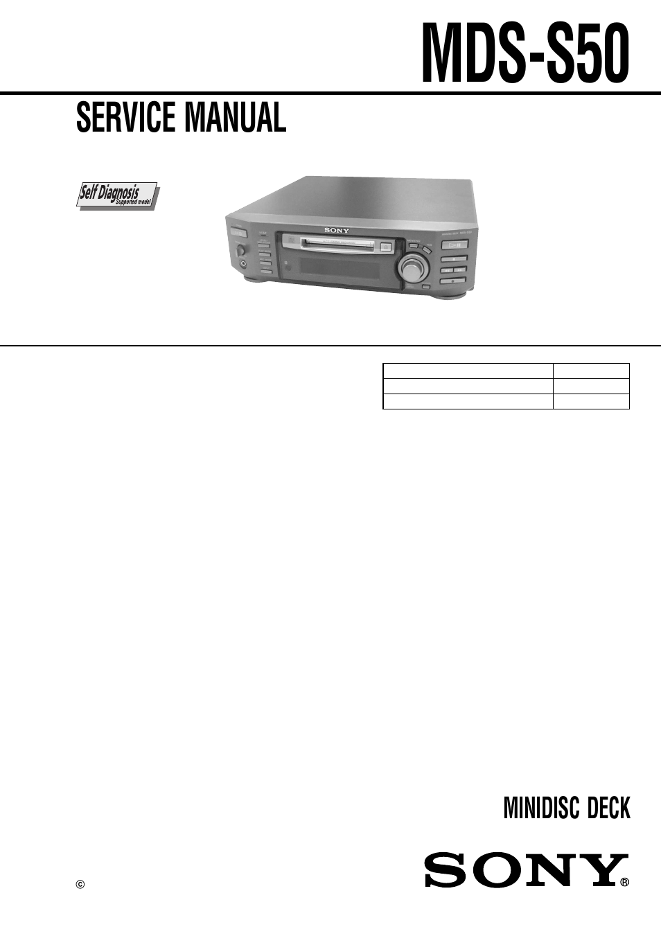 Sony MDS-S50 User Manual | 70 pages